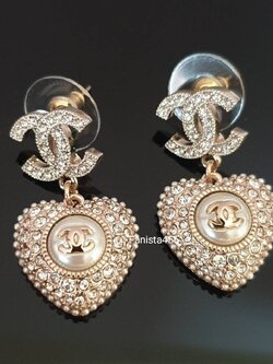 ต่างหูชาแนล Hiend ต่างหูชาแนลงาน1:1 ต่างหูหัวใจ Chanel earring heart