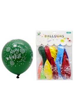 ลูกโป่ง * สกรีน HAPPY NEW YEAR คละสี 12 นิ้ว *