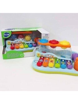 Hola ไซโลโฟนและค้อนทุบ ✅มีดนตรี เสียง มีบอลให้3ลูก ตัวA B C กดได้จริง