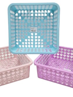 กระจาดเหลี่ยม *สีพาสเทล*