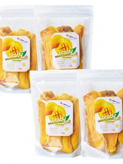 มะม่วงอบแห้ง(ไม่ใส่น้ำตาล) อร่อยจัด แผ่นใหญ่เต็มๆ คำ ผลไม้อบแห้ง น้ำหนัก 200 กรัม(แพ็ค 4 ถุง)