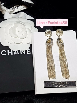 ต่างหู ชาแนล Chanel Earring ต่างหูชาแนลห้อยโซ่ (สีทองอ่อน)