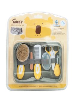 Baby Moby เซ็ท อุปกรณ์ กรรไกรตัดเล็บเด็ก หวีเด็ก และแปรงซิลิโคน Baby Grooming Set