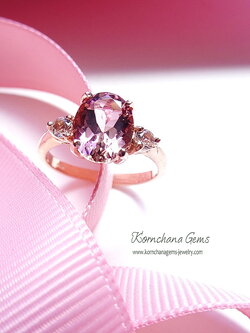 แหวนรุ่นขายดี แหวนพลอยพิงค์ทัวร์มาร์ลีน สีพีช ตัวเรือนพิงค์โลด์ พลอยสีสวยมาก เล่นไฟสวยละมุนมากคะ