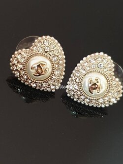 ต่างหูชาแนล Hiend ต่างหูชาแนลงาน1:1 ต่างหูหัวใจ Chanel earring heart