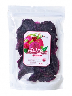 แก้วมังกรอบแห้ง(สูตรไม่มีน้ำตาล) มีไฟเบอร์ ช่วยระบบขับถ่าย (น้ำหนัก 100 กรัม)