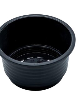 กระถางต้นไม้ No.2 แบบกลม *ดำล้วน*