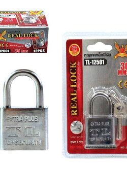 กุญแจ 30 MMS. กุญแจคล้องเดี่ยว คอสั้น สีน้ำเงิน