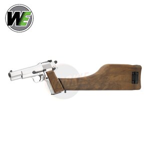 WE New Browning Hi-Power MK1 with Stock - Silver
