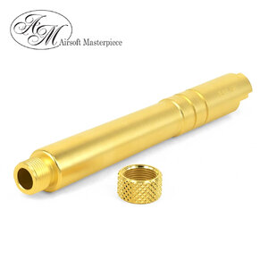 Airsoft Masterpiece .45 ACP STEEL Fix Outer Barrel with Threads for Hi-CAPA 5.1 (Gold)