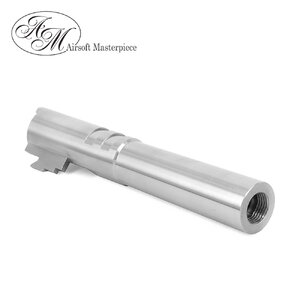 Airsoft Masterpiece .45 ACP STEEL Threaded Fix Outer Barrel for Hi-CAPA 4.3 (Silver)