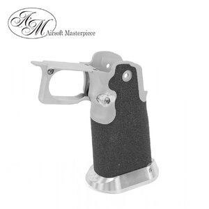 Airsoft Masterpiece Aluminum Grip for Hi-CAPA Type 6 - Infinity Grip Tape (Silver)