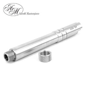 Airsoft Masterpiece .45 ACP STEEL Fix Outer Barrel with Threads for Hi-CAPA 5.1 (Silver)