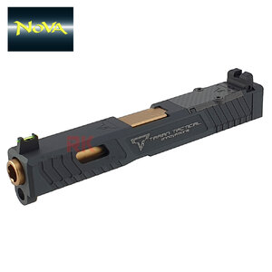 NOVA CNC Aluminum TTI G19 RMR Slide Kit for Marui G19 (Shiny Black)