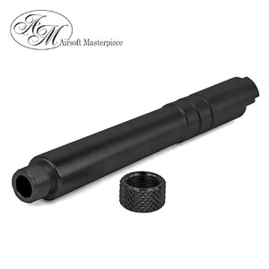 Airsoft Masterpiece .45 ACP STEEL Fix Outer Barrel with Threads for Hi-CAPA 5.1 (Black)