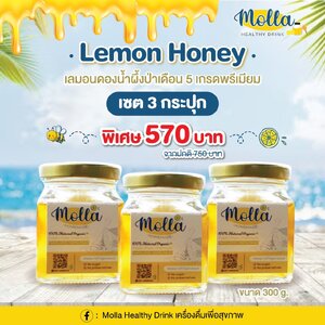 เซ็ต 3 กระปุก !!เกรดพรีเมียม!!สดใหม่ Molla Lemon Slice with Honey🍯 HOMEMADE ขนาด300g เลมอนดองน้ำผึ้งป่าเดือน 5 รสชาติหวานอมเปรี้ยวด้วยเลมอนสด