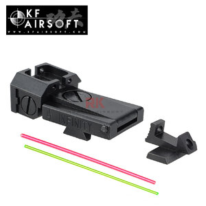 KF Airsoft Steel Front and Rear Sight with Fiber (Infinity) for Marui Hi-CAPA 5.1
