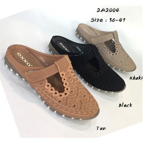 รองเท้าสไตล์เกาหลี ปักฉลุลายประณีต ดูดี เปิดส้นสวมใส่สบาย น้ำหนักเบา 2A2004