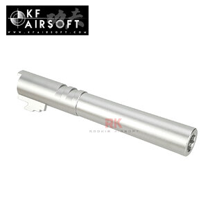 KF Airsoft CNC Aluminum Threaded Outer Barrel For Marui Hi-Capa 5.1 - Silver