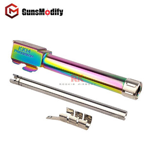 GunsModify KKM Stainless Steel Threaded Barrel Set For TM G17 (Rainbow Titanium Nitride)
