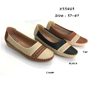 รองเท้าคัชชูส้นเตี้ย รองเท้าเพื่อสุขภาพหนังนิ่ม oxxo พี้นแบน หนังนิ่มมาก พี้นยางสั่งทำพิเศษ พี้นสูง1เซน ใส่สบาย X55403