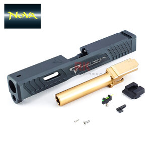 NOVA CNC Aluminum TTI Style G19 Slide Set for Marui G19 (Shiny Black)