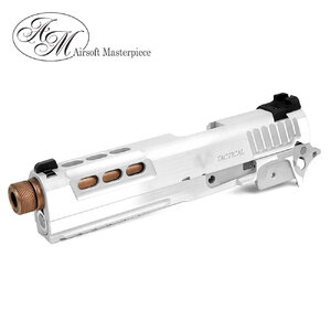 Airsoft Masterpiece STI Tactical Slide Kit Set with Threaded Outer Barrel for Hi-CAPA 5.1 (Silver)