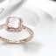 white topaz square แหวนพลอยโทพาสทรงสี่เหลี่ยมล้อมพลอยขาวเม็ดเล็กรอบวง ชุบพิงค์โกลด์ ชิ้นงานประณีต ตัวเรือนเงินแท้