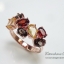 Garnet&Citrin Ring แหวนพลอยซิทรินสีเหลืองสลับการ์เนทสีน้ำตาลแดง ดีไซน์อ่อนหวาน ตัวเรือนผลิตจากเงินแท้ ชุบพิงค์โกลด์ ฝีมือประณีต รับประกันความพึงพอใจ