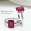แหวนทับทิมทองคำขาวตัวเรือนทอง 18 k พลอยทับทิมสีแดงเลือดนกขนาด 2.3 กะรัต แต่งบ่าแหวนด้วยพลอยขาว white topazหวานซ่อนเปรี้ยวจริงๆค่ะวงนี้