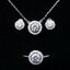 เซ็ทสร้อยคอเงินแท้ silver 925 ในเซ็ทประกอบด้วยสร้อยคอพร้อมจี้เพชร,ต่างหูเพชร และแหวนเพชร cz (cubic zirconia) เกรดพรีเมี่ยม