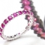 Ruby ring แหวนทับทิมรอบวง พลอยทับทิมสีชมพูหวาน น่ารักมาก ชุบทองคำขาว ตัวเรือนเงินแท้ silver925