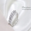 แหวนแถวพลอยขาวไวท์โทพาส white topaz เล่นไฟวิบวับ ขนาดกำลังดี ใส่ติดนิ้วได้ทุกวัน ตัวเรือนเงินแท้ silver925 ชิ้นงานประณีต