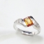 Citring ring แหวนซิทริน (พลอยสีเหลือง) ทรงสี่เหลี่ยม แต่งบ่าข้างด้วยพลอยขาว white topaz ชุบทองคำขาว