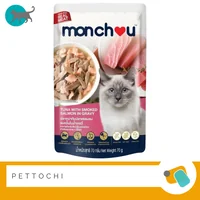 Monchou อาหารเปียกแมวในน้ำเกรวี่ 12 ซอง Monchou อาหารเปียกแมวในน้ำเกรวี่ 12 ซอง