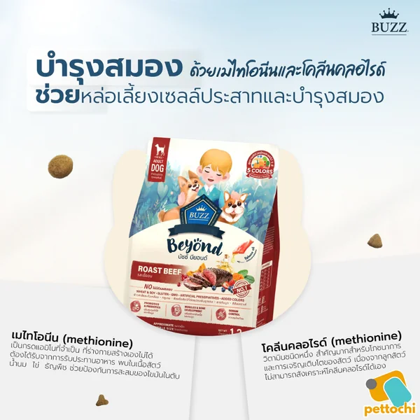 Buzz Beyond บัซซ์ บียอนด์ อาหารสุนัขเกรดพรีเมี่ยม กลูเตนฟรี ไม่เค็ม ขนาด 1-1.2Kg image 4 Buzz Beyond บัซซ์ บียอนด์ อาหารสุนัขเกรดพรีเมี่ยม กลูเตนฟรี ไม่เค็ม ขนาด 1-1.2Kg image 4