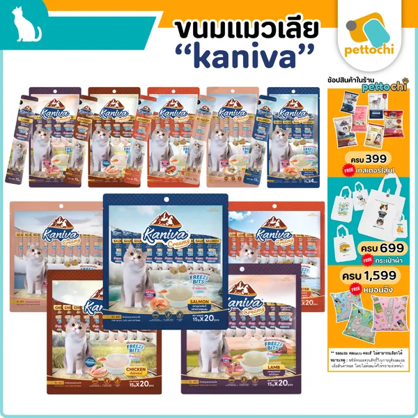Kaniva Creamy ขนมแมวเลีย คานิว่าครีมมี่ เพิ่มความอร่อยด้วย Freeze Bits บำรุงเส้นขนและผิวหนัง Kaniva Creamy ขนมแมวเลีย คานิว่าครีมมี่ เพิ่มความอร่อยด้วย Freeze Bits บำรุงเส้นขนและผิวหนัง