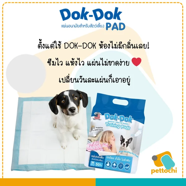 Dok Dok ด๊อก ด๊อก แผ่นรองฉี่สำหรับสัตว์เลี้ยง รุ่นประหยัด ซึมซับน้ำได้มาก image 2 Dok Dok ด๊อก ด๊อก แผ่นรองฉี่สำหรับสัตว์เลี้ยง รุ่นประหยัด ซึมซับน้ำได้มาก image 2