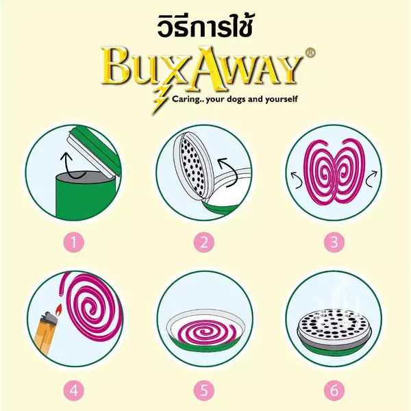 Bux Away ยากันยุง สำหรับสุนัข ขนาด 28 ขดพร้อมถาดรอง image 2 Bux Away ยากันยุง สำหรับสุนัข ขนาด 28 ขดพร้อมถาดรอง image 2