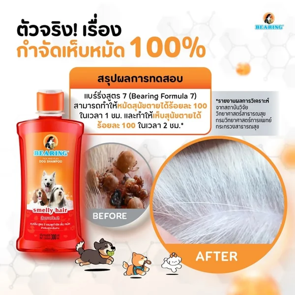 BEARING แชมพูกำจัดเห็บหมัดสุนัข แชมพูอาบน้ำสุนัข ขจัดกลิ่นสาบ ป้องกันเห็บ หมัด ครบสูตร ขนาด 150-600ml image 9 BEARING แชมพูกำจัดเห็บหมัดสุนัข แชมพูอาบน้ำสุนัข ขจัดกลิ่นสาบ ป้องกันเห็บ หมัด ครบสูตร ขนาด 150-600ml image 9