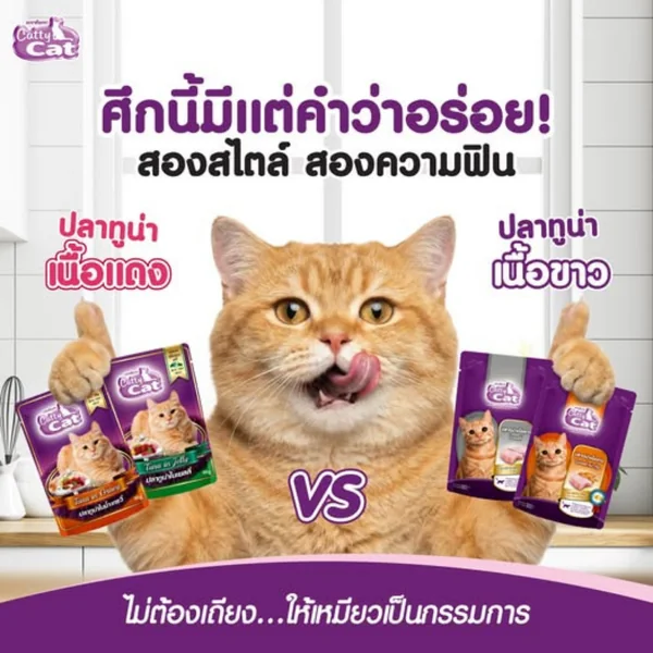 (ยกโหล)Catty Cat แคทตี้แคท อาหารเปียกแมว แบบซอง 75-80g. image 2 (ยกโหล)Catty Cat แคทตี้แคท อาหารเปียกแมว แบบซอง 75-80g. image 2