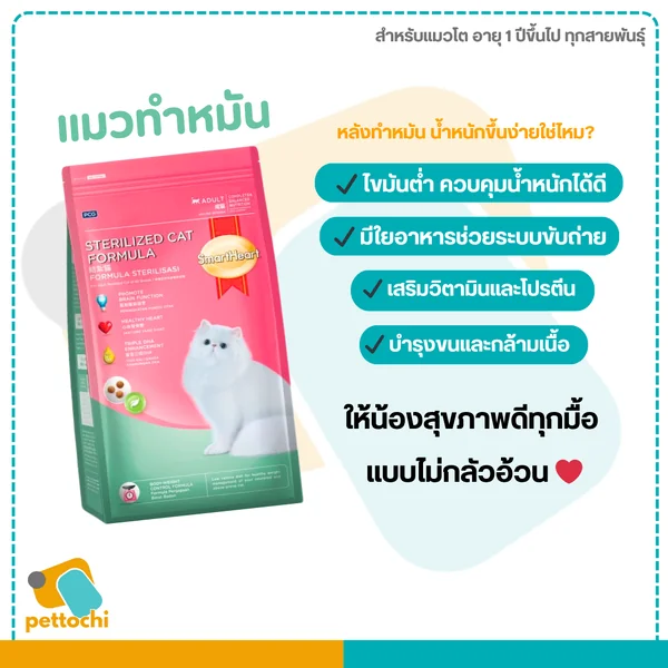 SmartHeart สมาร์ทฮาร์ท อาหารเม็ด แมวโต ลูกแมว 450g-3kg image 2 SmartHeart สมาร์ทฮาร์ท อาหารเม็ด แมวโต ลูกแมว 450g-3kg image 2