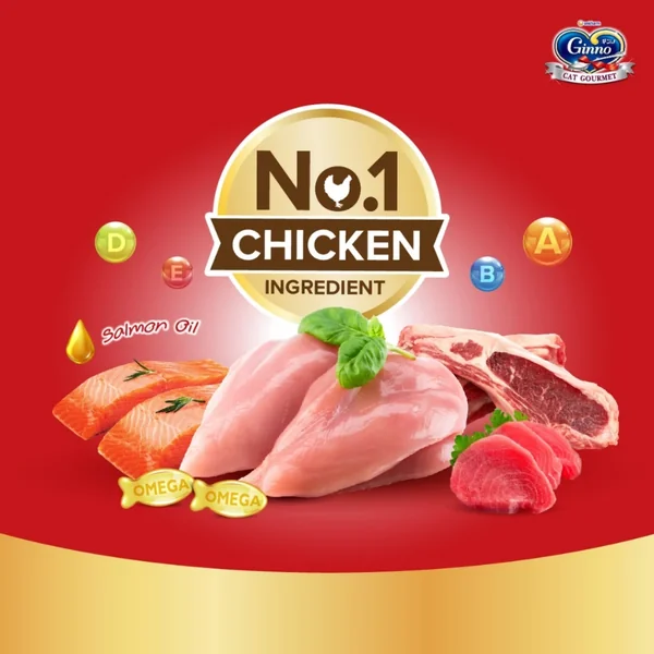 Ginno กินโนะ อาหารแมวโต 360g-380g สารอาหารครบถ้วน บำรุงขนให้นุ่มสวย ไม่เค็ม image 3 Ginno กินโนะ อาหารแมวโต 360g-380g สารอาหารครบถ้วน บำรุงขนให้นุ่มสวย ไม่เค็ม image 3