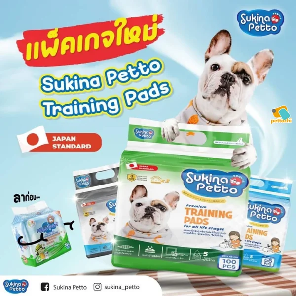 Sukina Petto แผ่นรองฉี่สุนัขลดกลิ่นอับ ซึมซับไว้ แห้งเร็ว ไม่ทิ้งกลิ่น 5-20ชิ้น image 2 Sukina Petto แผ่นรองฉี่สุนัขลดกลิ่นอับ ซึมซับไว้ แห้งเร็ว ไม่ทิ้งกลิ่น 5-20ชิ้น image 2