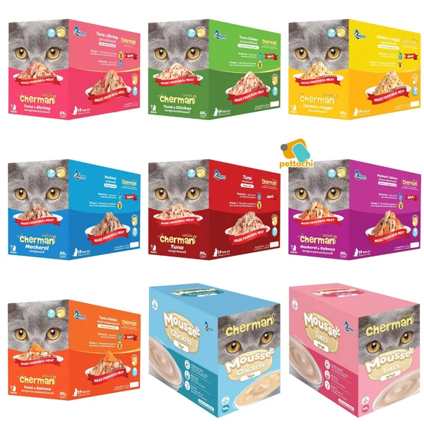 Cherman เชอร์แมน อาหารเปียกแมว ไม่ใส่ธัญพืช โปรตีนสูง ดูแลสายตา 85g 12 ซอง image 10 Cherman เชอร์แมน อาหารเปียกแมว ไม่ใส่ธัญพืช โปรตีนสูง ดูแลสายตา 85g 12 ซอง image 10