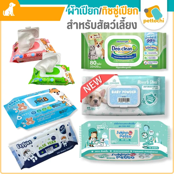 Pet Wipes ผ้าเปียก ทิชชู่เปียก แผ่นทำความสะอาด น้ำบริสุทธิ์99% ปลอดภัยสัตว์เลียได้ สำหรับสัตว์เลี้ยง Pet Wipes ผ้าเปียก ทิชชู่เปียก แผ่นทำความสะอาด น้ำบริสุทธิ์99% ปลอดภัยสัตว์เลียได้ สำหรับสัตว์เลี้ยง