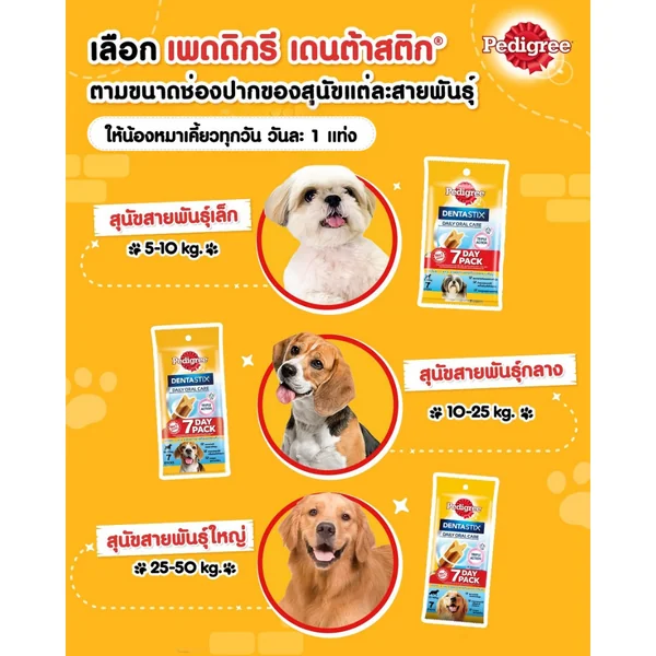 Pedigree เพดดิกรี เดนต้าสติก ขนมขัดฟันสุนัข ลดคราบหินปูน ฟันสะอาดหอมสดชื่น image 9 Pedigree เพดดิกรี เดนต้าสติก ขนมขัดฟันสุนัข ลดคราบหินปูน ฟันสะอาดหอมสดชื่น image 9