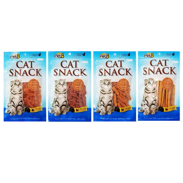 ขนมแมว Pet8 Cat Treats 50 G เพ็ทเอท แท่งเล็กเคี้ยวเพลิน สำหรับแมวทุกสายพันธุ์ ขนมแมว Pet8 Cat Treats 50 G เพ็ทเอท แท่งเล็กเคี้ยวเพลิน สำหรับแมวทุกสายพันธุ์