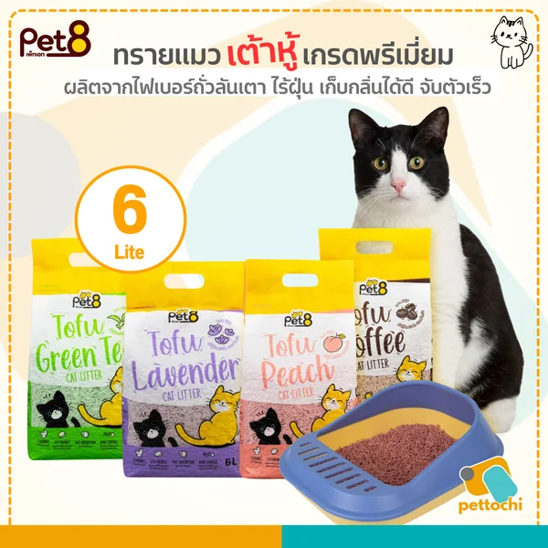 PET8 Tofu ทรายแมวเต้าหู้ เกรดพรีเมี่ยม ผลิตจากไฟเบอร์ถั่วลันเตา ไร้ฝุ่น เก็บกลิ่นได้ดี 6 ลิตร image 2 PET8 Tofu ทรายแมวเต้าหู้ เกรดพรีเมี่ยม ผลิตจากไฟเบอร์ถั่วลันเตา ไร้ฝุ่น เก็บกลิ่นได้ดี 6 ลิตร image 2