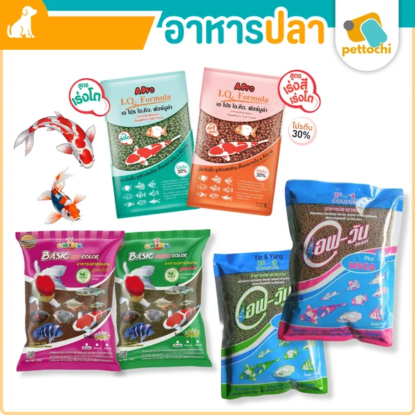 อาหารปลาสวยงาม Apro IQ/Okiko/F-1 สูตรเร่งสีเร่งโต เขียว แดง เม็ดเล็กกลางใหญ่ อาหารปลาสวยงาม Apro IQ/Okiko/F-1 สูตรเร่งสีเร่งโต เขียว แดง เม็ดเล็กกลางใหญ่